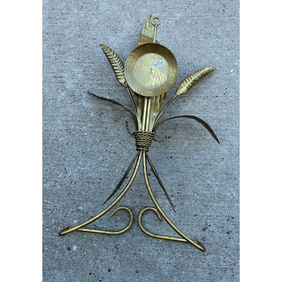 CBK Ltd Other - CBK Ltd Gold Metal Wheat Sheaf Wall Sconce Candle Holder Vintage 2000 Decor